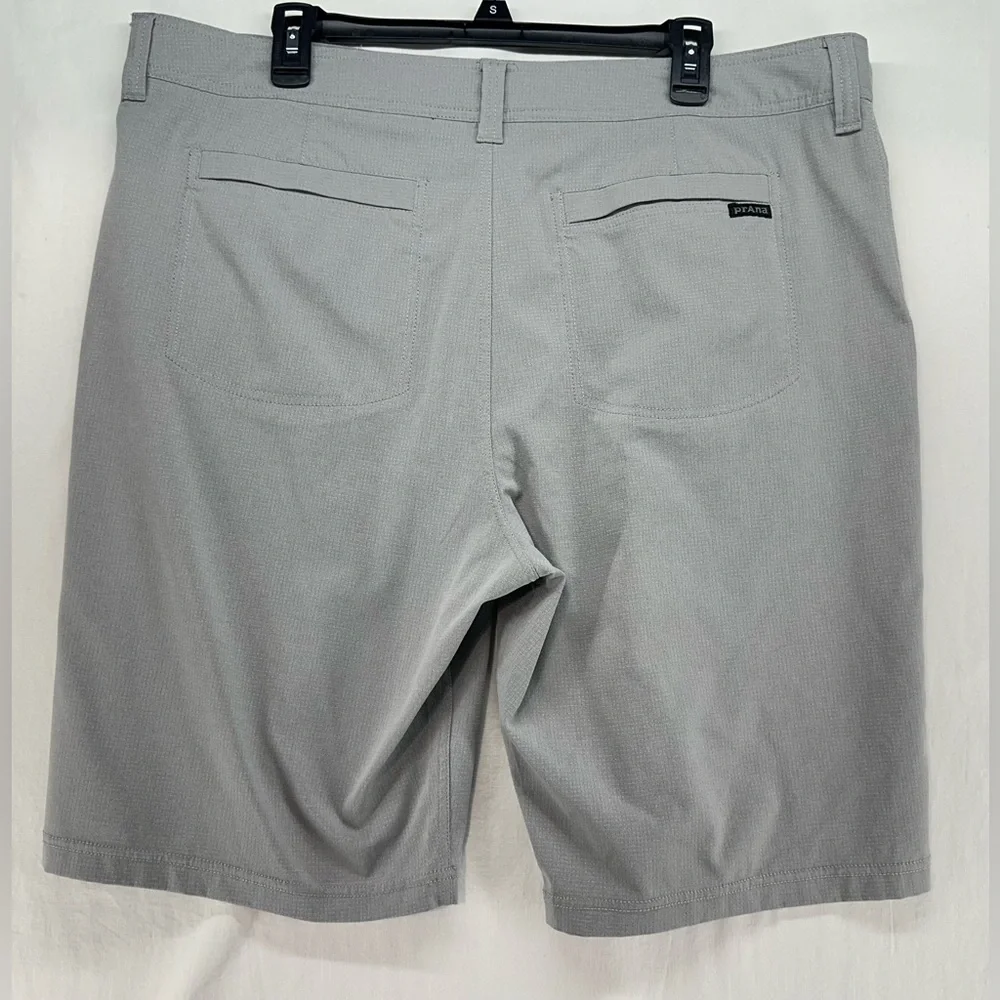 prAna Shorts Hiking Outdoor Chino Breathable Waffle Gray Mens‎ Size 38